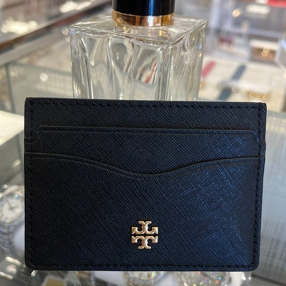 Tory Burch Accessories - Tory Burch Emerson Slim Saffiano Leather Card Case in Black